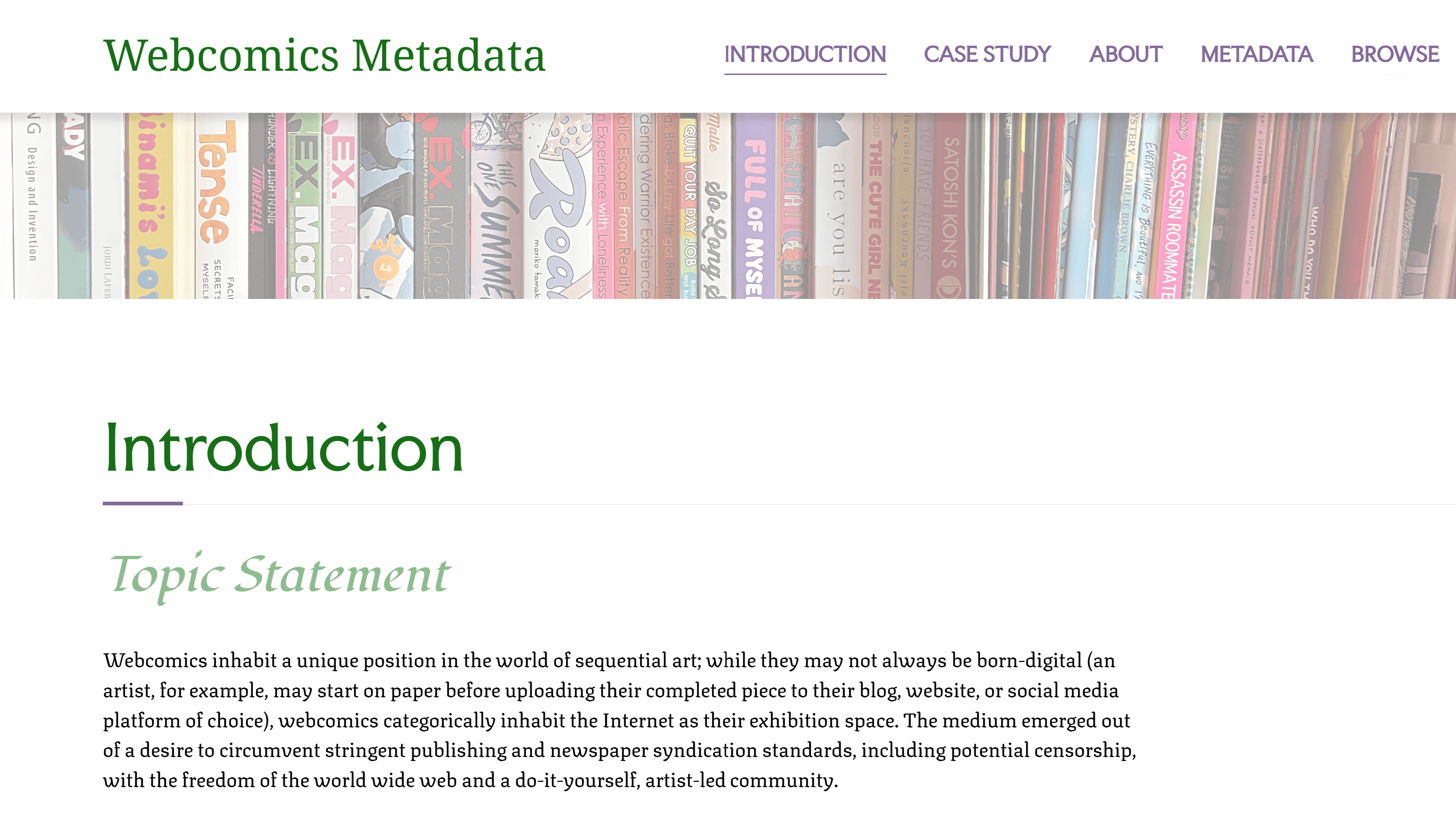 Webcomics Metadata Project